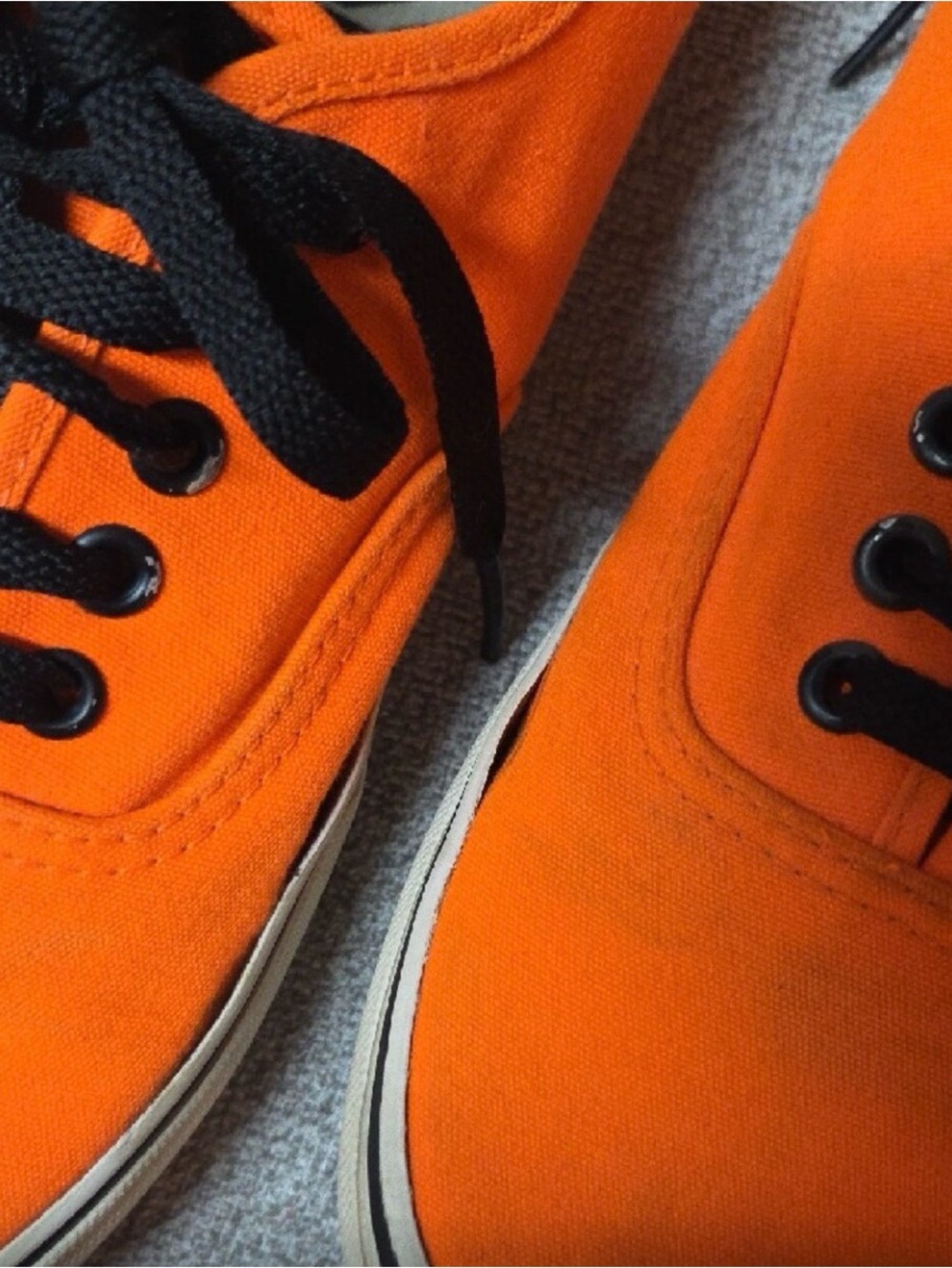 Vans Orange Canvas Sneakers with Black Laces - Picture 3 of 6
